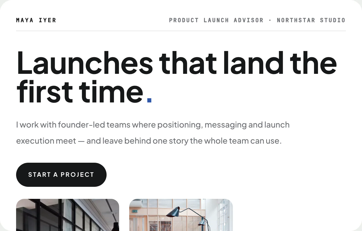 Hello at desktop width