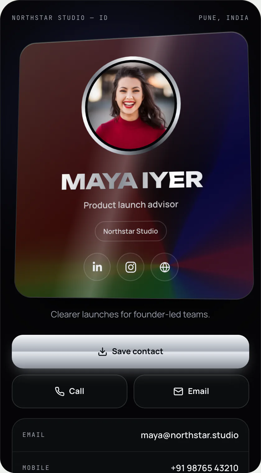 Contact Card Chrome preview