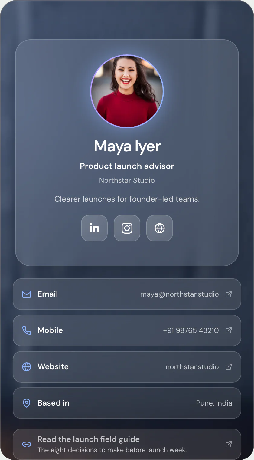 Contact Card Glass preview