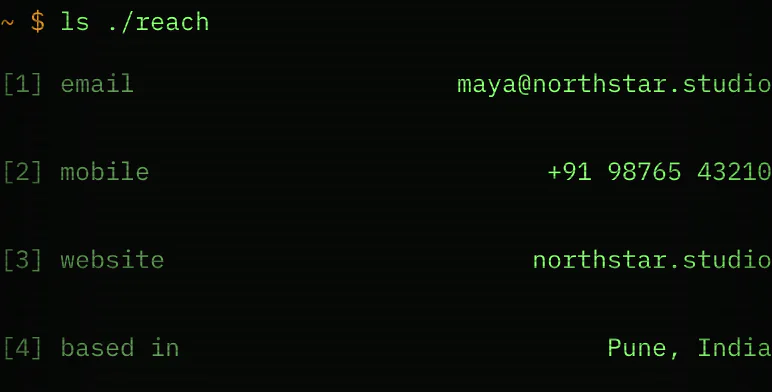 The ways to reach you block on Terminal