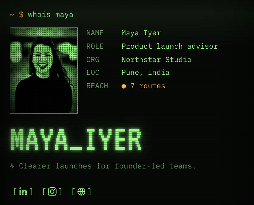 The your name and face block on Terminal