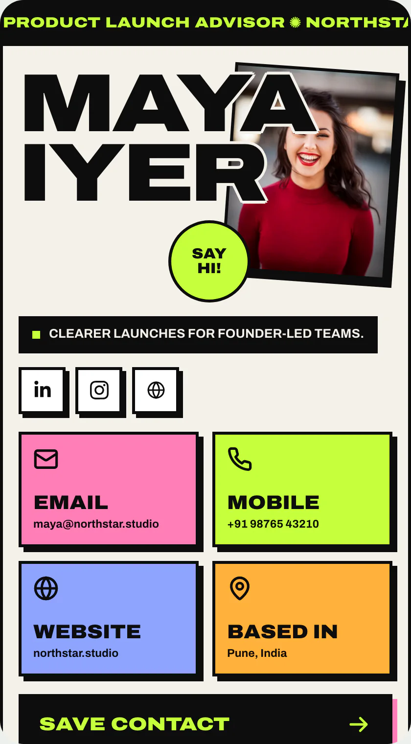 Contact Card Ticker preview
