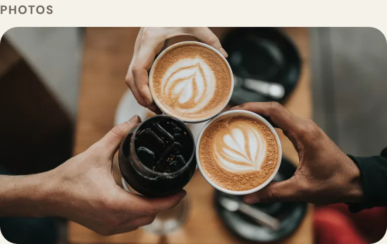 The your work in pictures block on Food + Orders