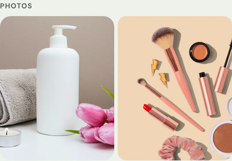 The your work in pictures block on Salon + Spa