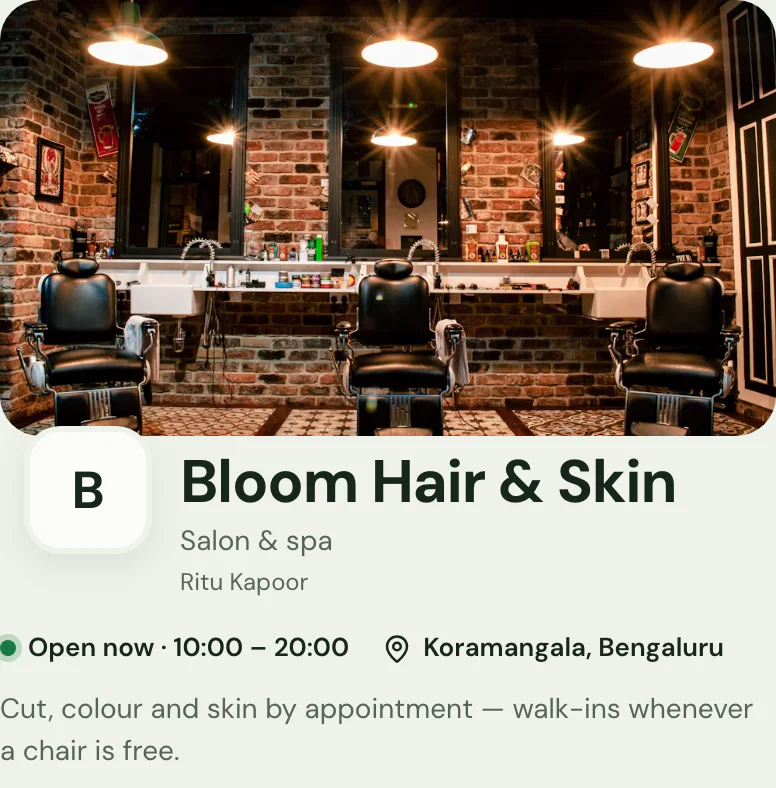 The your name and face block on Salon + Spa
